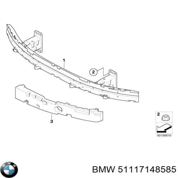 Кронштейн бампера переднього 51117148585 BMW