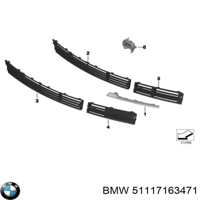 51137163471 BMW Кріплення бампера переднього