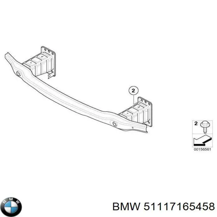 51117165458 BMW підсилювач бампера переднього
