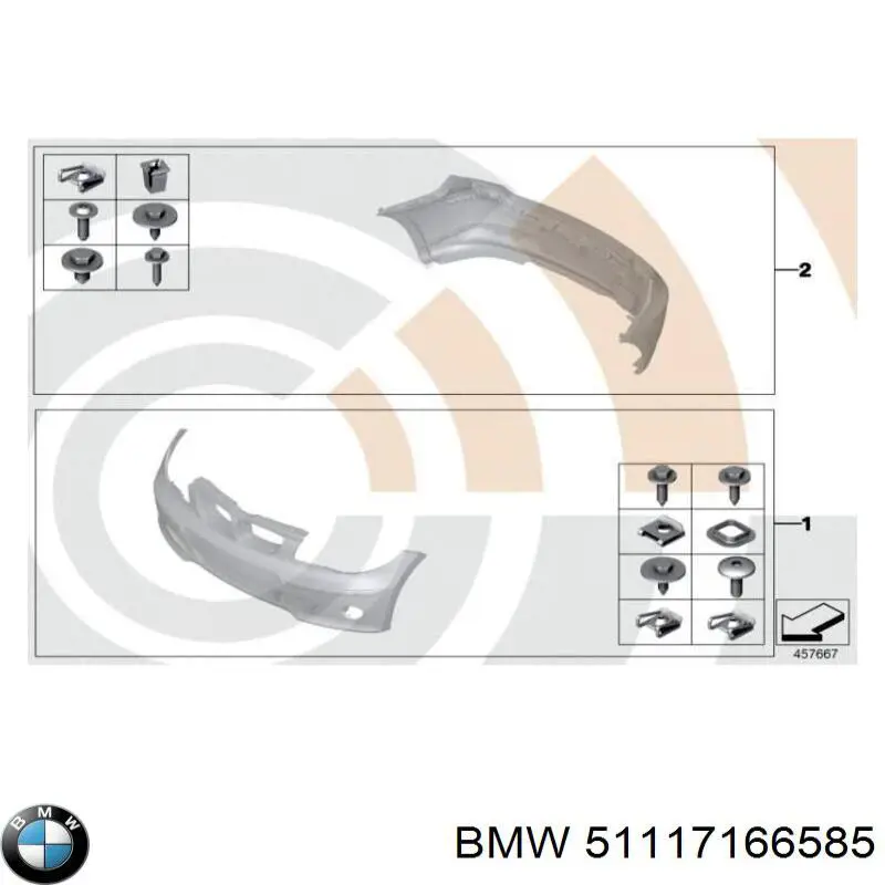 Накладка бампера переднього, ліва 51117166585 BMW
