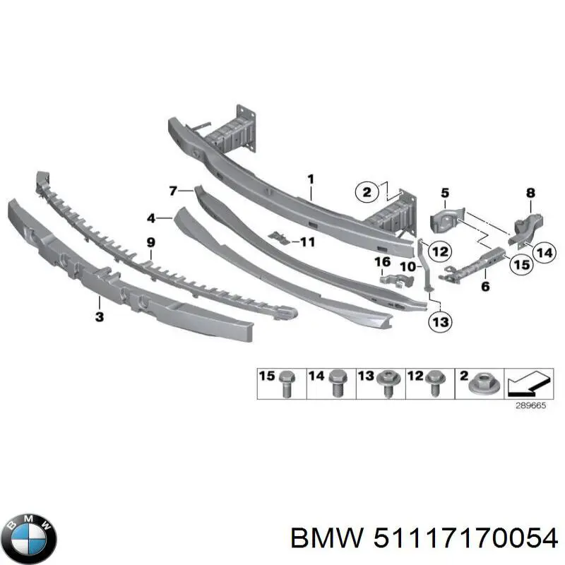 Шина бампера переднього BMW 51117170054 ціна, від 86.91 USD