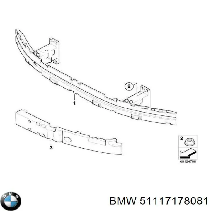 Абсорбер бампера переднього BMW 51117178081 ціна, від 16.49 USD