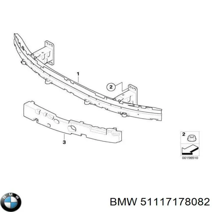 Абсорбер бампера переднього BMW 51117178082 ціна, від 19.00 USD