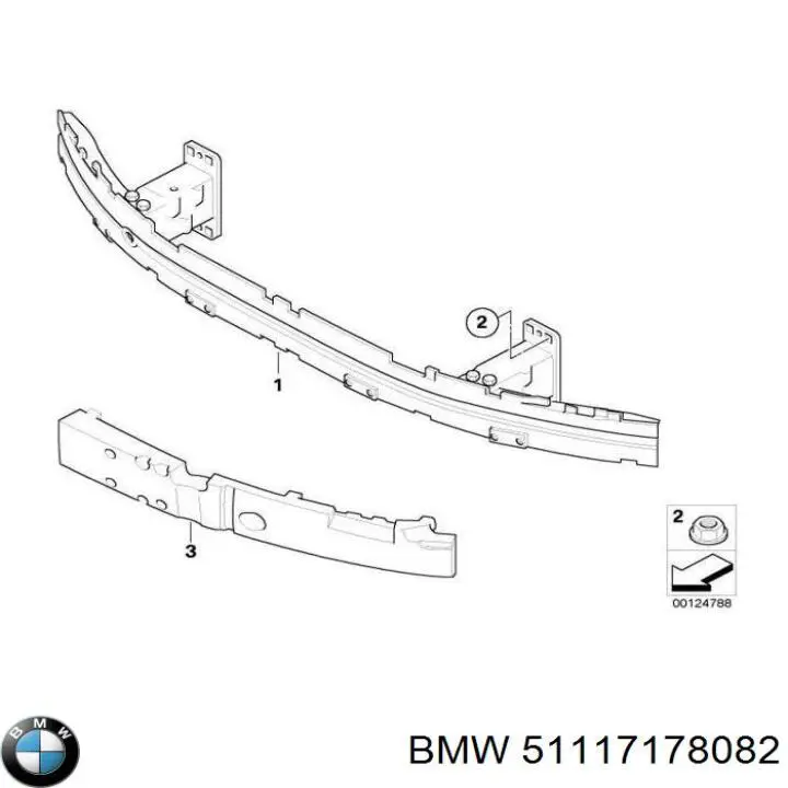 Абсорбер (наповнювач) бампера переднього 51117178082 BMW