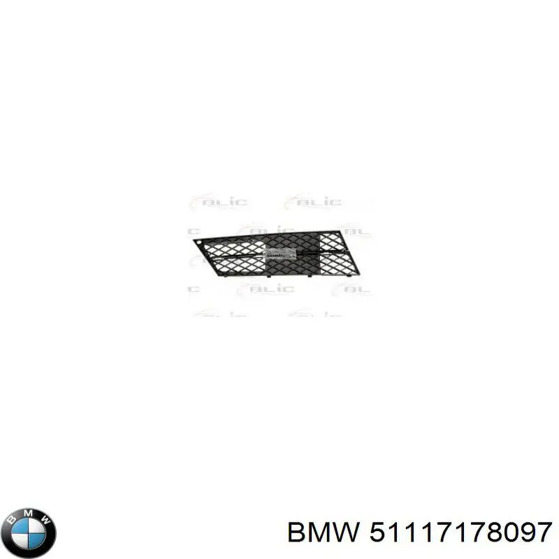 Решітка переднього бампера, ліва BMW 51117178097 ціна, від 7.11 USD