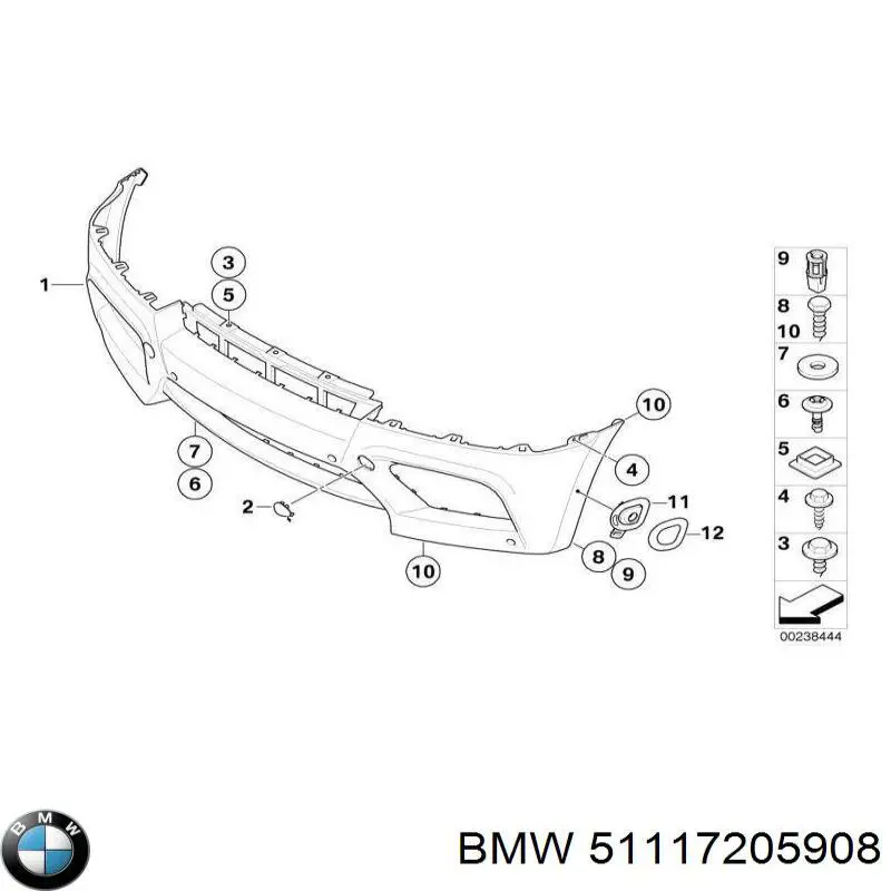 Купити 51117205908 BMW Буфер (бампер) передній