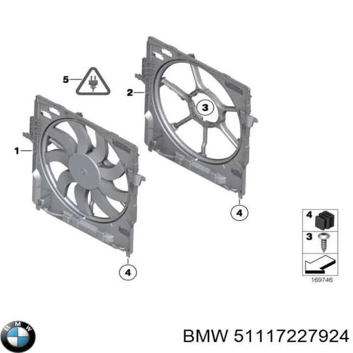 Решітка переднього бампера, права BMW 51117227924 ціна, від 55.20 USD