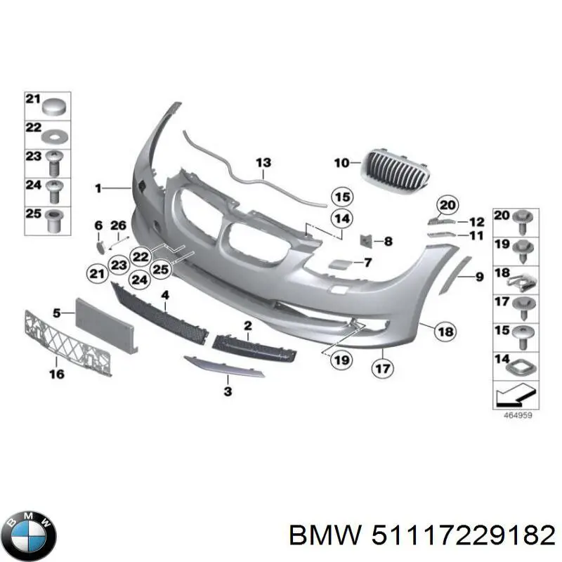 Молдинг решітки радіатора, правий BMW 51117229182 ціна, від 9.56 USD
