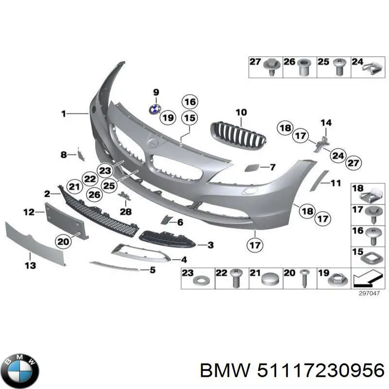 Бампер на авто BMW 51117230956 ціна, від 770.61 USD