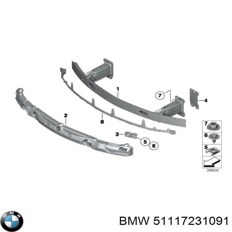Купити 51117231091 BMW Накладка форсунки омивача фари передньої