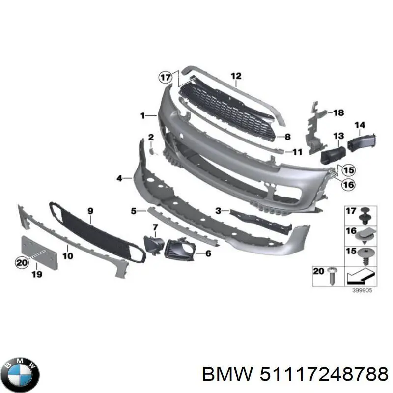 Захисна губа бампера переднього BMW 51117248788 ціна, від 180.15 USD