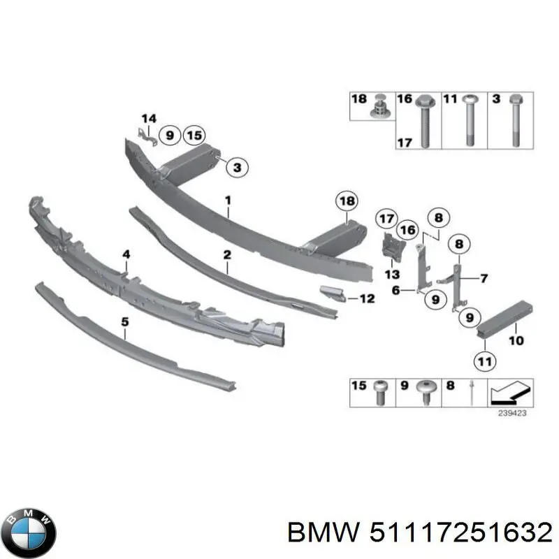 Бампер на авто BMW 51117251632 ціна, від 253.95 USD