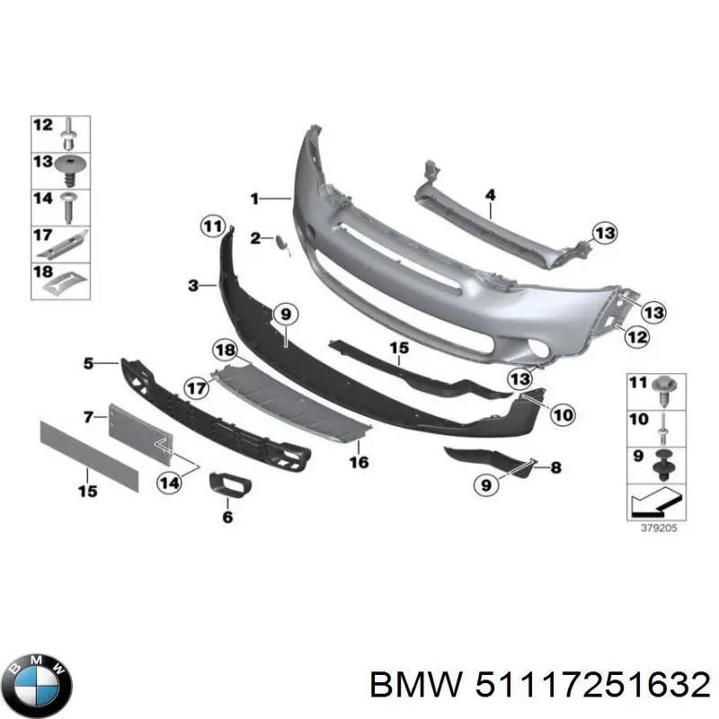 Купити 51117251632 BMW Буфер (бампер) передній
