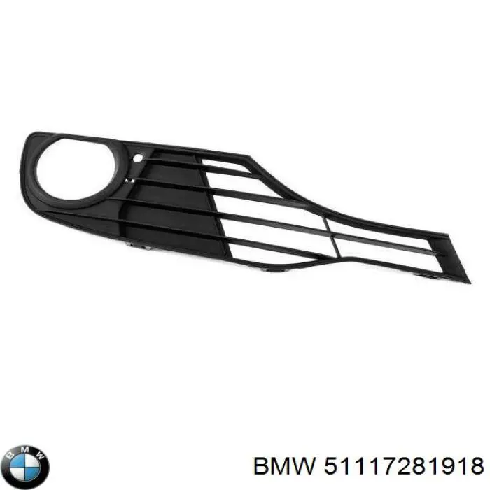 51117281918 BMW Заглушка, решітка протитуманних фар бампера переднього, права
