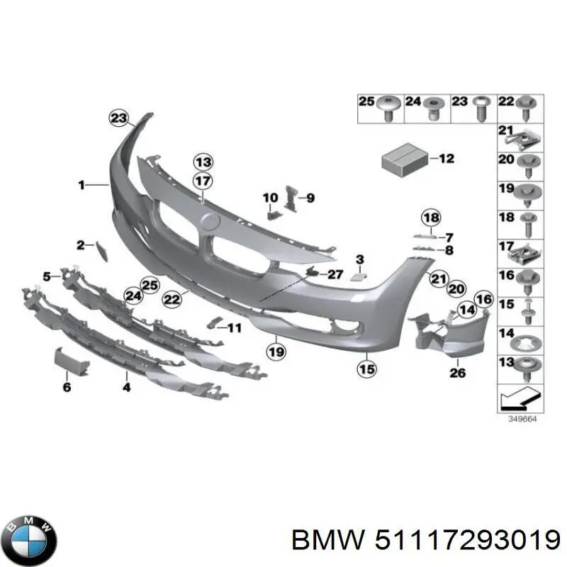 Бампер передній 51117293019 BMW