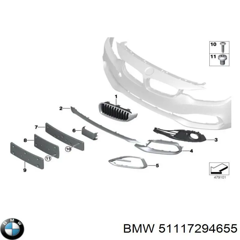 Купити 51117294655 BMW Кронштейн кріплення протитуманною фари, лівою