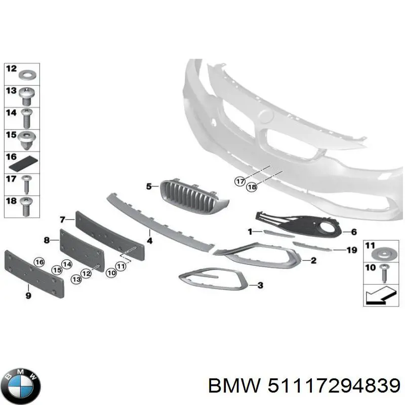 51117294839 BMW Ободок фари протитуманной