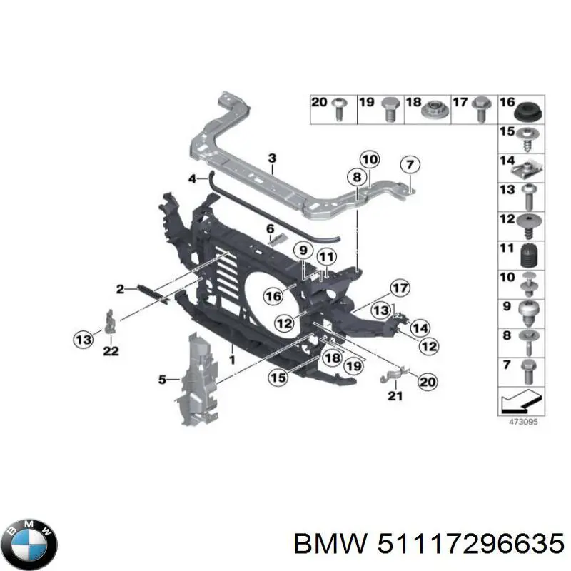 Шина бампера переднього BMW 51117296635 ціна, від 152.03 USD