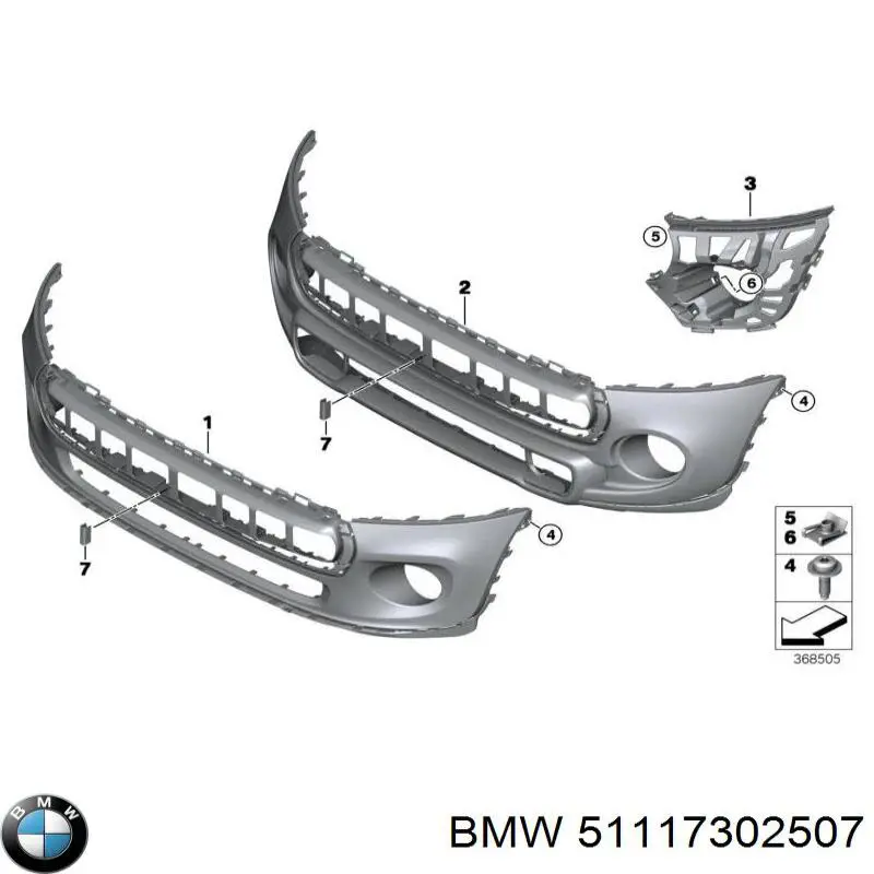 51117302507 BMW Кронштейн кріплення протитуманной фари, лівої