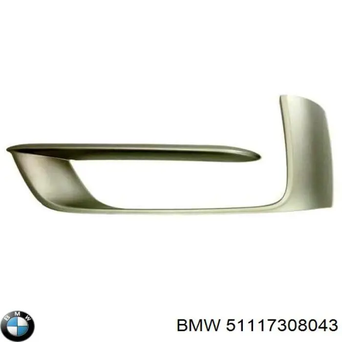 51117308043 BMW Молдинг решітки переднього бампера, лівий