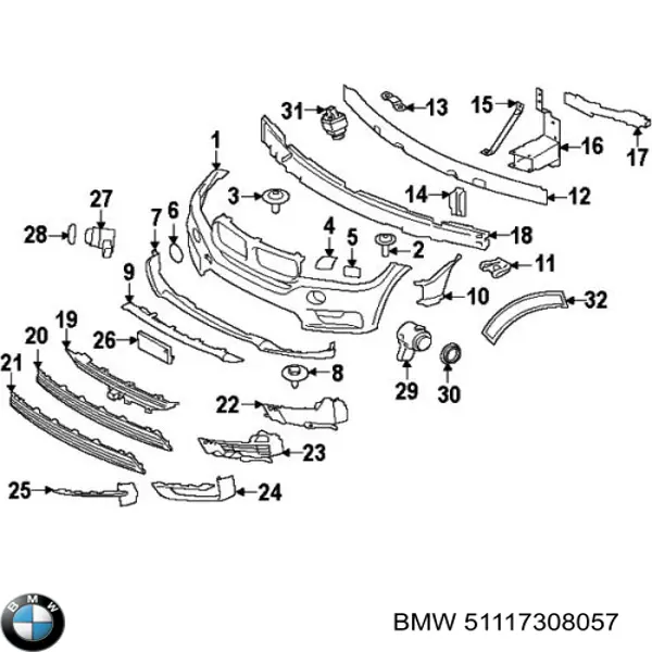 51117308057 BMW Розпірка передніх стійок підвіски, ліва