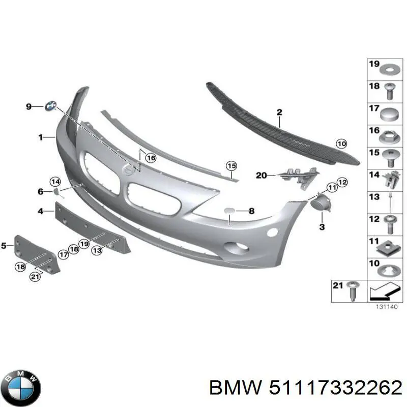 51117332262 BMW Бампер передній в зборі