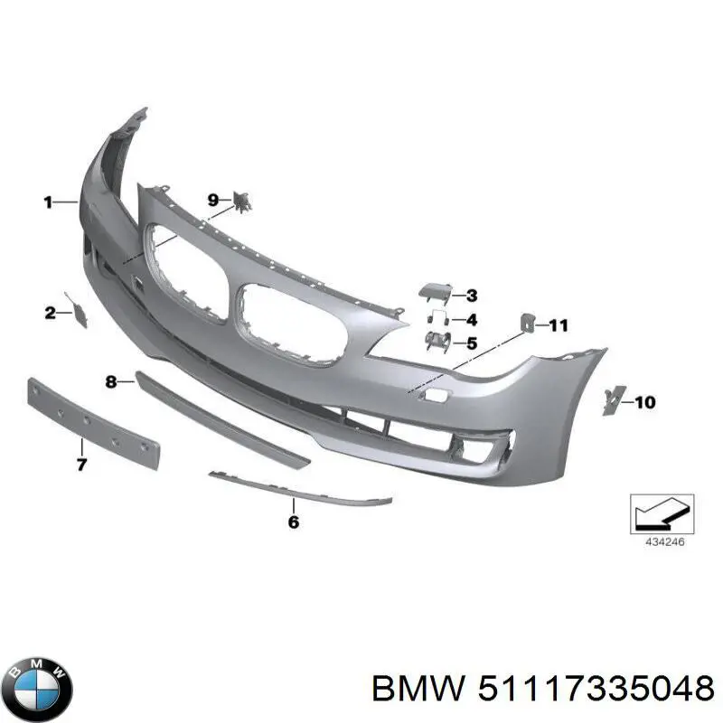 51117335048 BMW Заглушка бампера буксирувального гака, передня