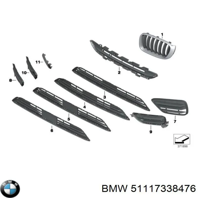7065183 Autotechteile Решітка переднього бампера, нижня