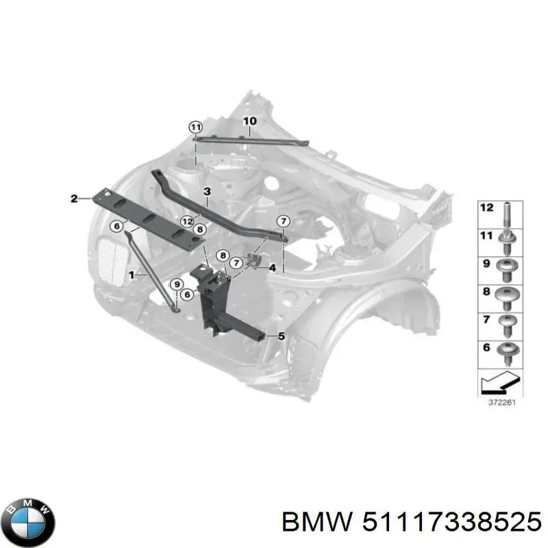 Абсорбер (наповнювач) бампера переднього 51117338525 BMW