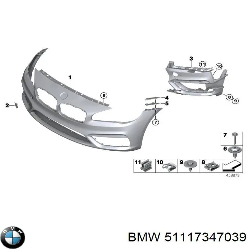 Заглушка бампера буксирувального гака, передня BMW 51117347039 ціна, від 17.79 USD