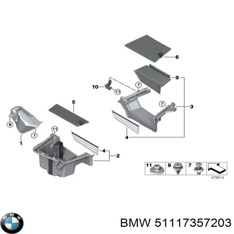 Направляюча переднього бампера BMW 51117357203 ціна, від 11.06 USD