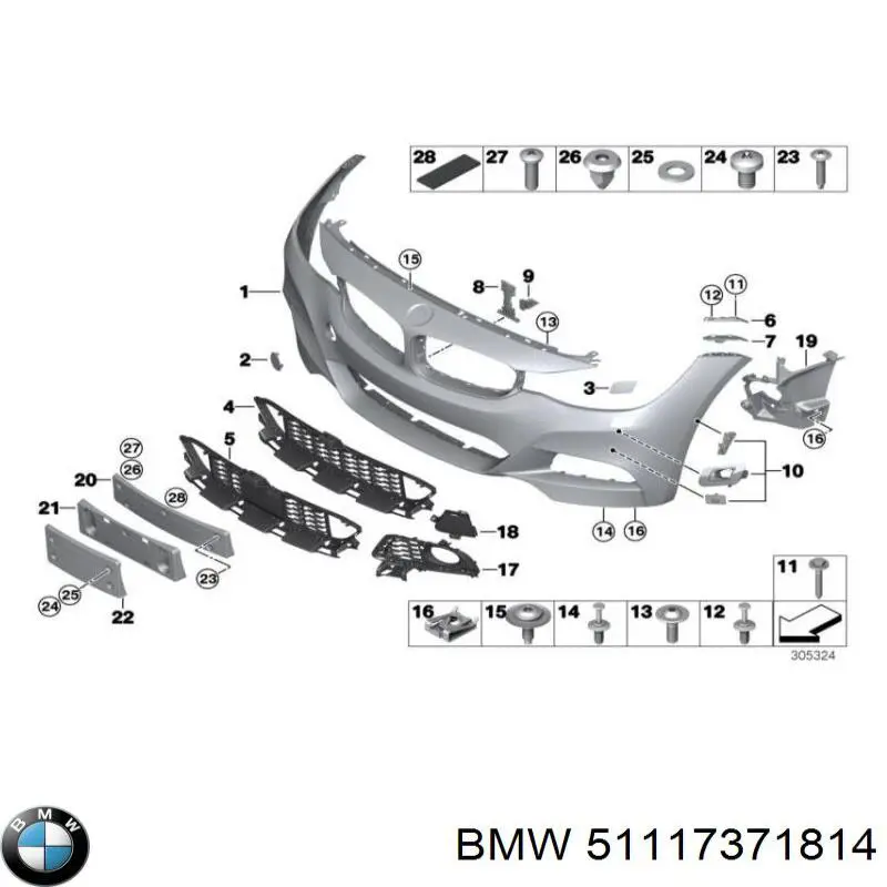 51117371814 BMW Бампер передній в зборі