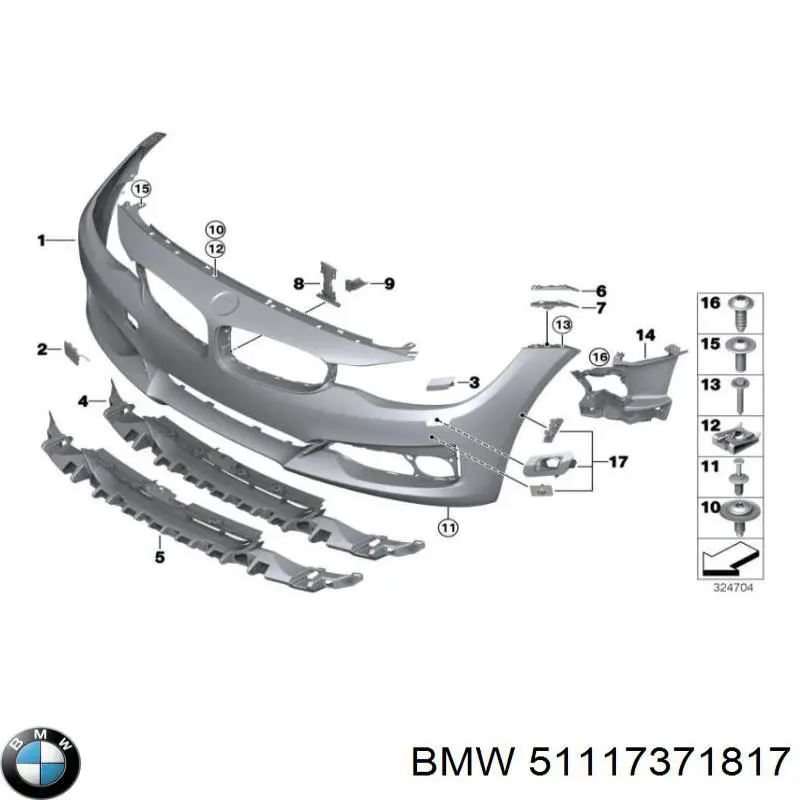 Бампер на авто BMW 51117371817 ціна, від 730.83 USD