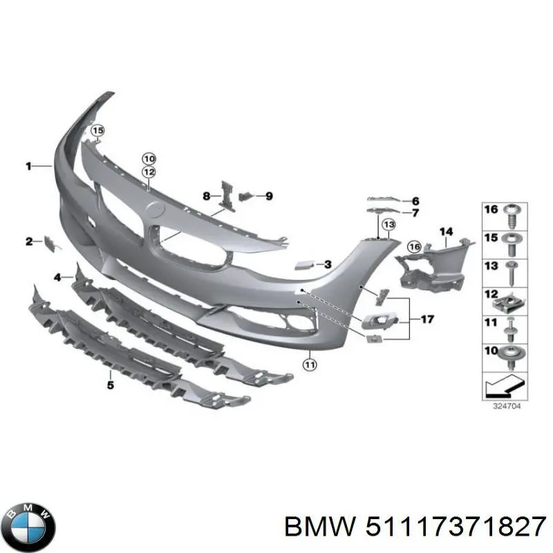 51117371827 BMW Бампер передній в зборі