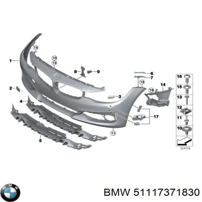 Бампер на авто BMW 51117371830 ціна, від 180.33 USD
