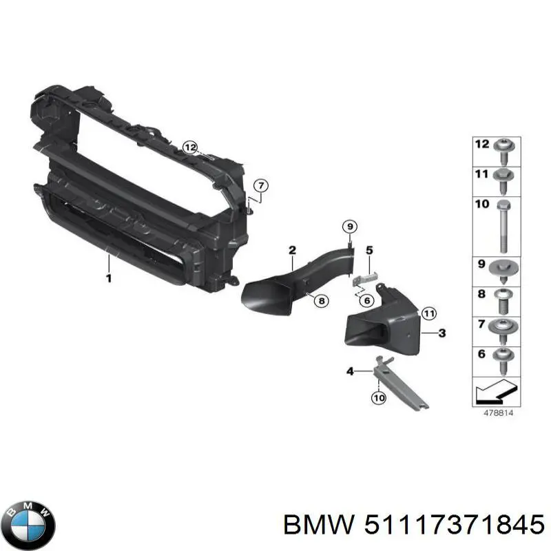 Заглушка бампера буксирувального гака, передня BMW 51117371845 ціна, від 34.85 USD