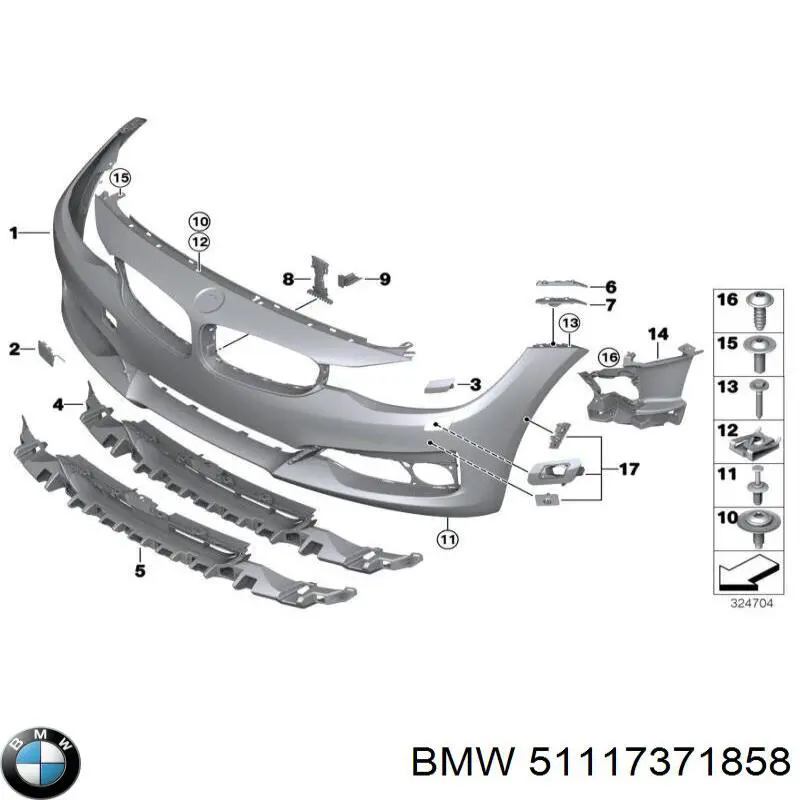 51117371858 BMW Бампер передній в зборі