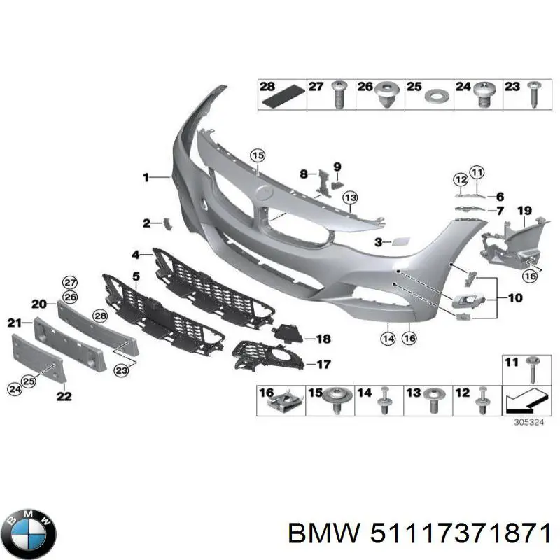 51117371871 BMW Бампер передній в зборі