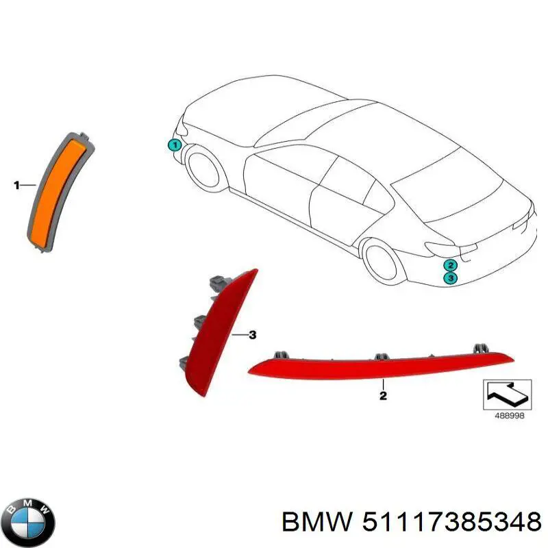 Кронштейн кріплення бампера переднього правий на BMW 5 (G31)