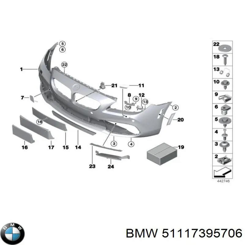 51117395706 BMW Бампер передній в зборі