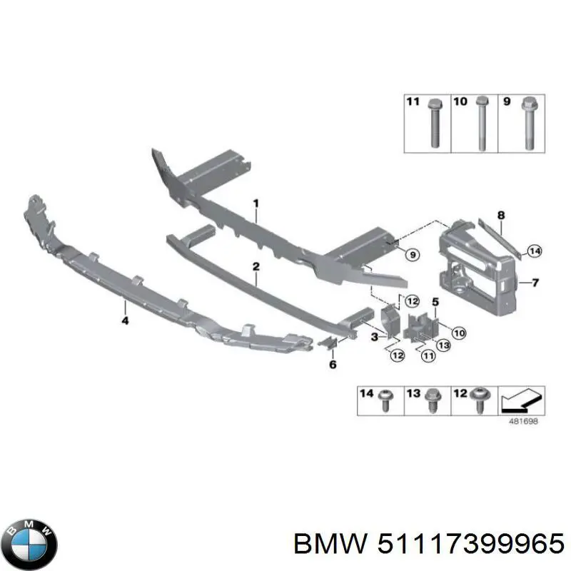 51117399965 BMW Кронштейн радіатора нижній