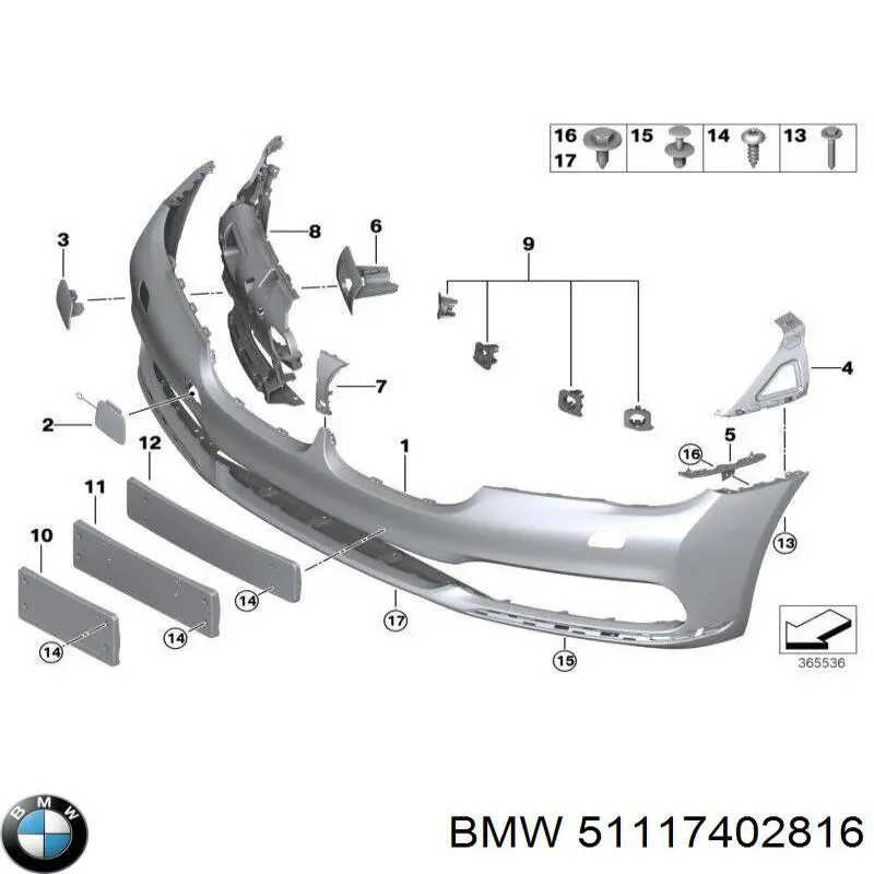 Бампер на авто BMW 51117402816 ціна, від 140.61 USD