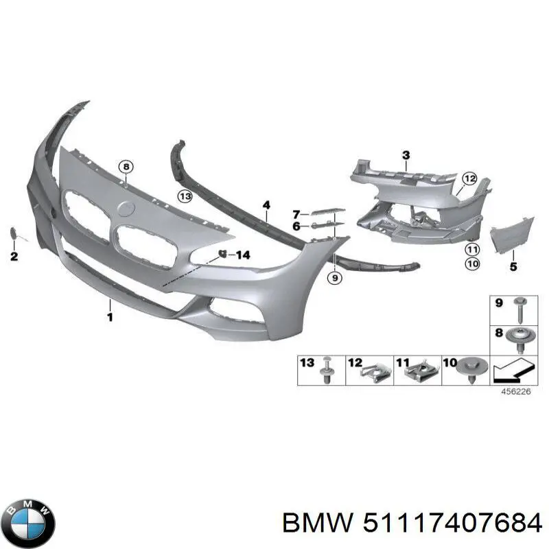 51117407684 BMW Бампер передній в зборі