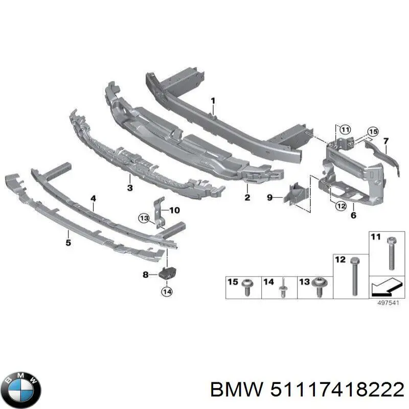 Шина бампера переднього BMW 51117418222 ціна, від 133.17 USD
