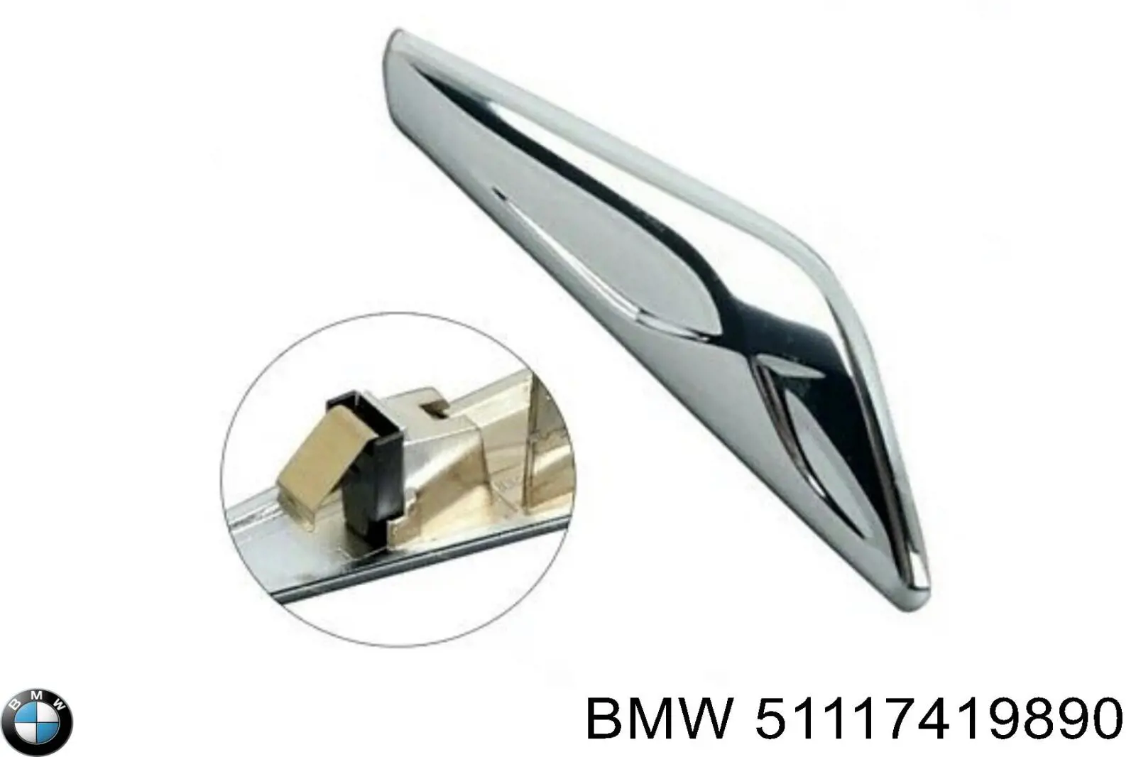 Накладка переднього правого крила BMW 51117419890 ціна, від 79.89 USD