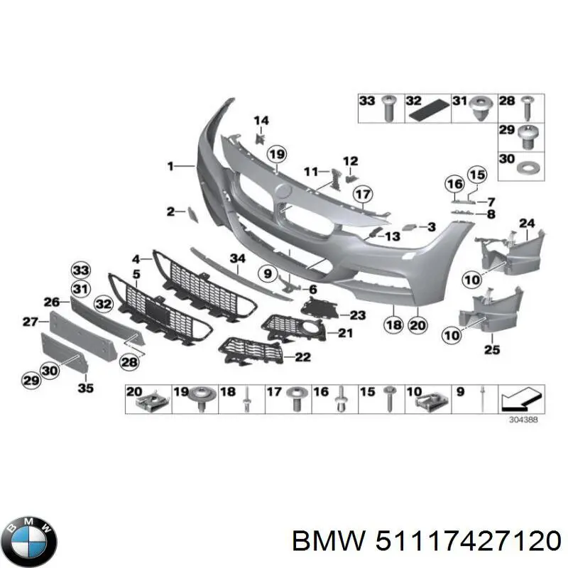 Бампер на авто BMW 51117427120 ціна, від 180.51 USD