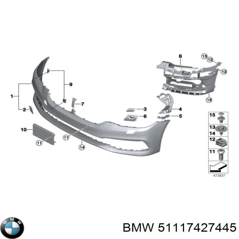 Бампер на авто BMW 51117427445 ціна, від 177.77 USD