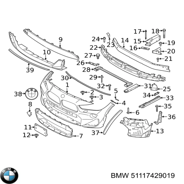 Купити 51117429019 BMW Абсорбер (наповнювач) бампера переднього