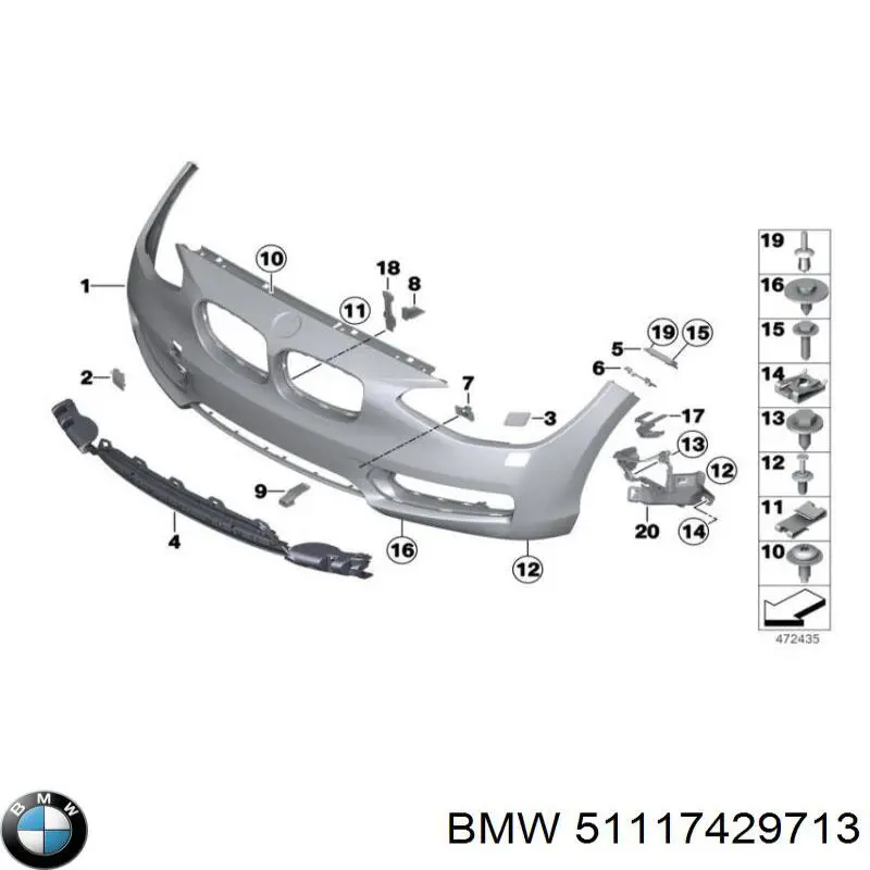 Бампер на авто BMW 51117429713 ціна, від 126.69 USD