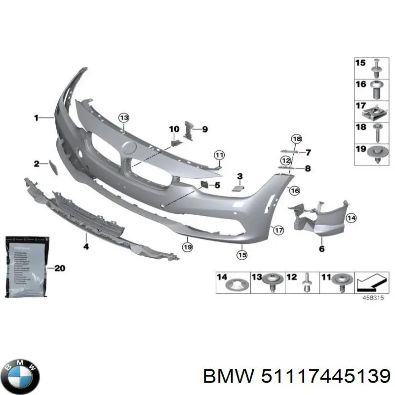 Бампер на авто BMW 51117445139 ціна, від 173.98 USD